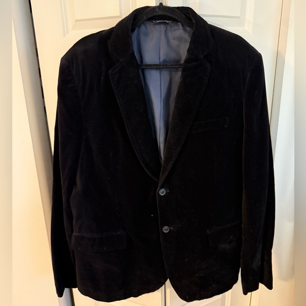 Zara Men's Elegant Black Velvet Blazer
